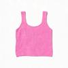 Women's 2026 Summer Knit Collar Vest - Korean Style Layered Straw Weave Top