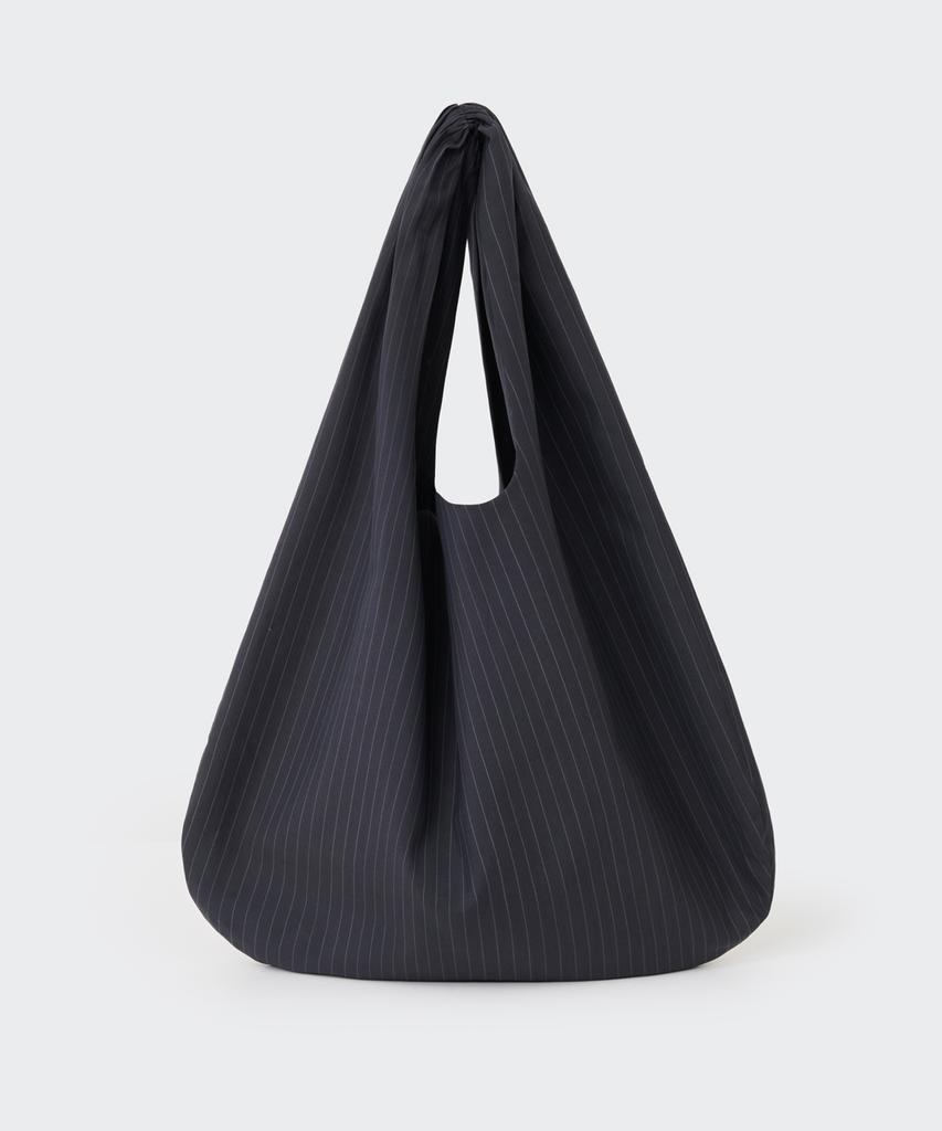Cosmoss Stripe Shirring Shoulder Bag (Grey)