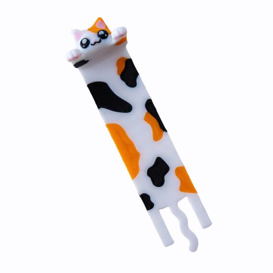 Hanging Cat Bookmark Plastic 3D Printed Long Body Kitten Book Page Marker Animal Decoration Book Lovers Birthday Christmas Gift