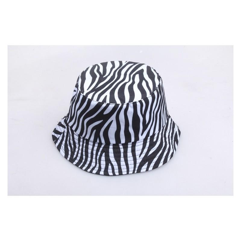Fisherman Hat Women Black Zebra Print Sun Block Summer Bucket Hat For Outdoor Use