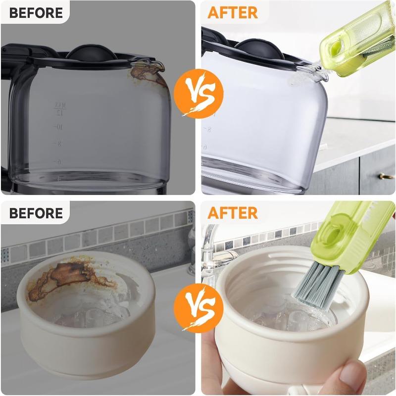 3pcs Cup Lid Gap Cleaning Brush Set, Multifunctional Bottle Cleaning Brush, Silicone Cup Lid Gap Cleaner