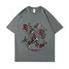 Camiseta de Algodón de Manga Corta Estampado de Calavera XPLR Y2K Sam y Colby Unisex Tops Casuales