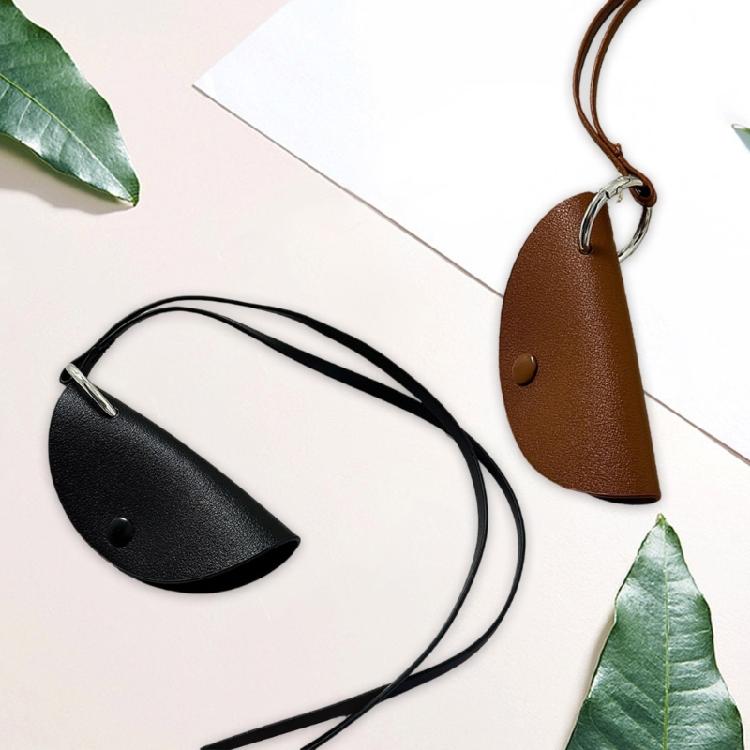 Handy Pu Leather Key Case with Necklace Versatile PU Leather Key Case Pendant Necklace Jewelry for Easy Carry Essential