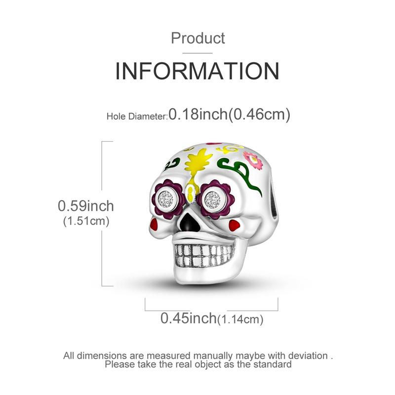 Original Copper Halloween Skeleton Witch Bat Pumpkin Charms Beads Skull Dangle Fit Women Original Bangle Bracelet