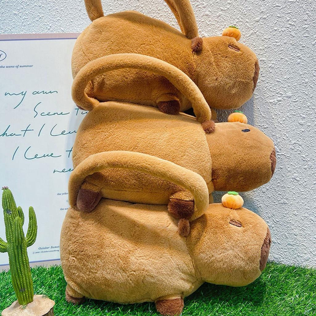 3D Capybara Plush Shoulder Bag Cartoon Hand Bag Soft Comfortable Crossbody Bag for Kids Girl Gift Students Daily Use