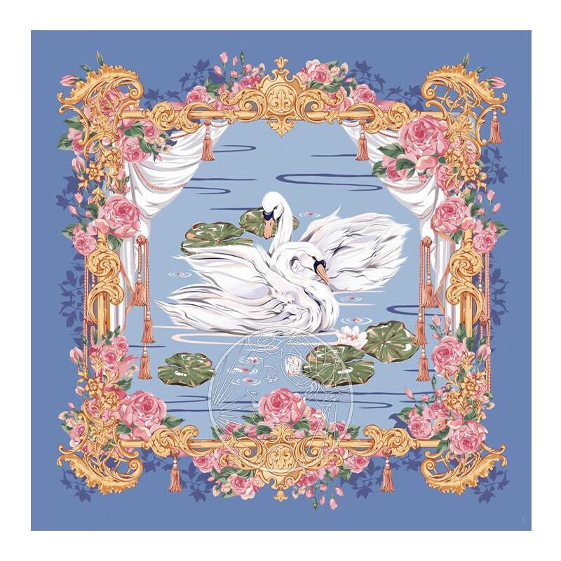 ITARORA 90x90cm Hand-Printed Mulberry Silk Scarf