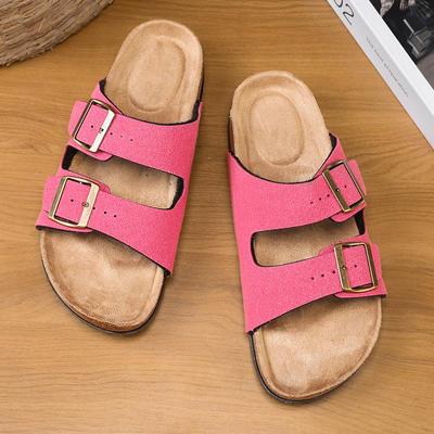 10 Kleuren Muiltjes Gesp Leer Kurk Visgraat Pantoffels voor Mannen Vrouwen Koppels Retro Zomer Pantoffels Mode Casual Strand Sandalen