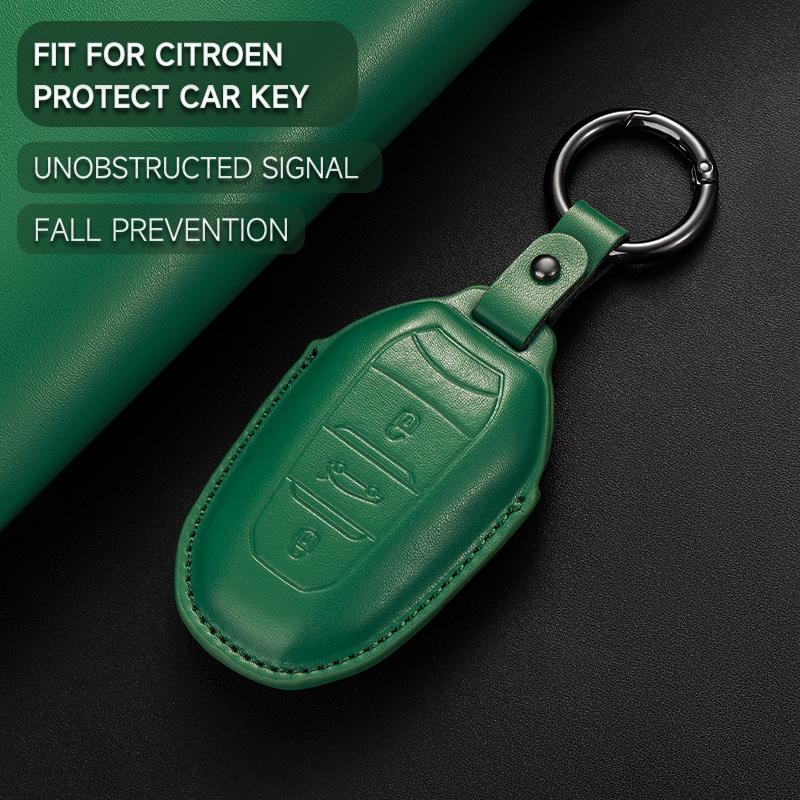 Leather Car Key Cover Case Protection Shell Keychain For Citroen Cactus C4 C6 C8 C3-XR DS DS3 DS4 DS5 DS6 C1 C2 Picasso