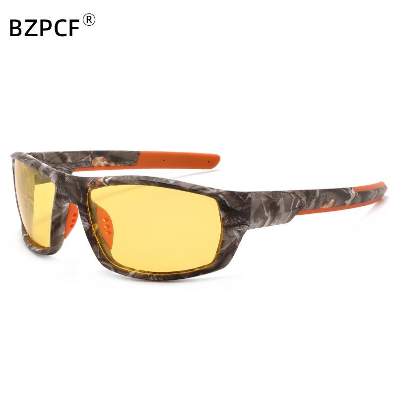 Sports polarized sunglasses, square frame camouflage cycling sunglasses