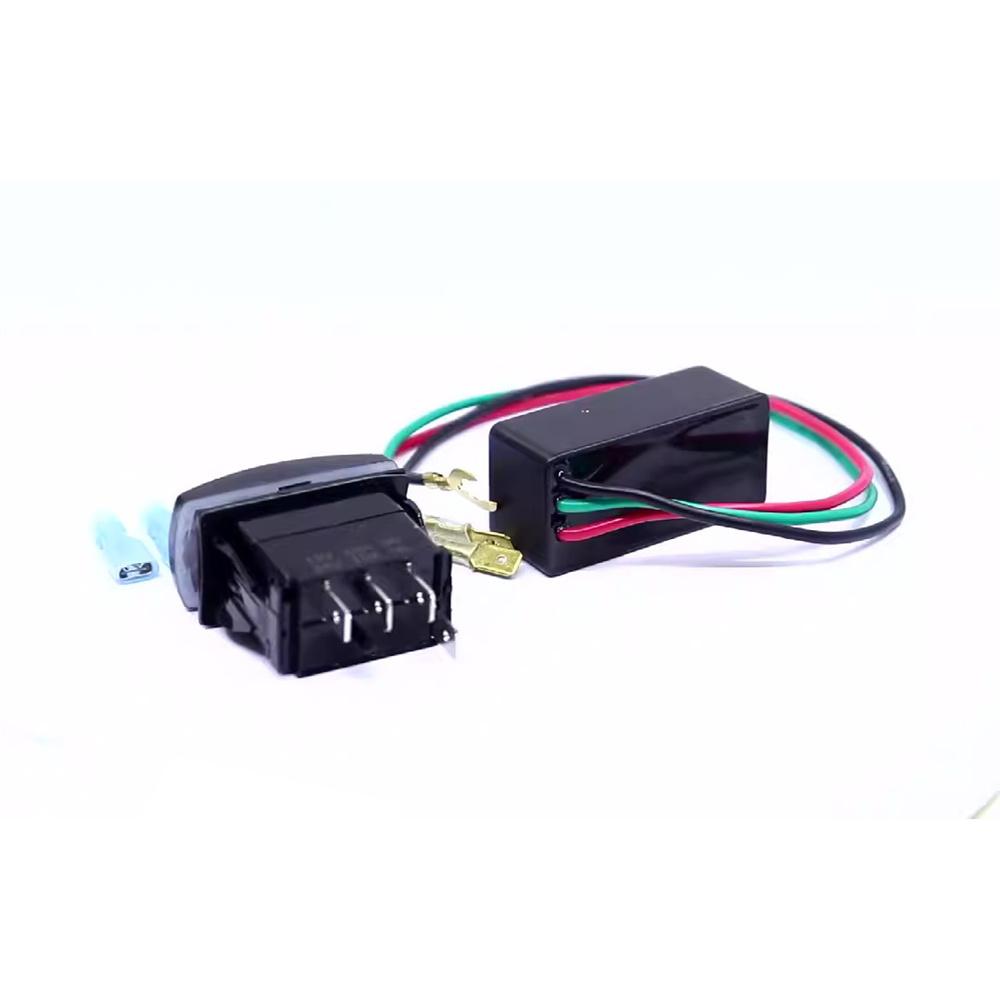 Turn Signal Kit Rocker Switch Blinker SPDT Green LED's With Flasher For ATV UTV