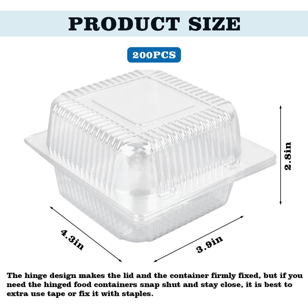 Clamshell Take Out Tray Plastic Hinged Food Containers Disposable Takeout Box