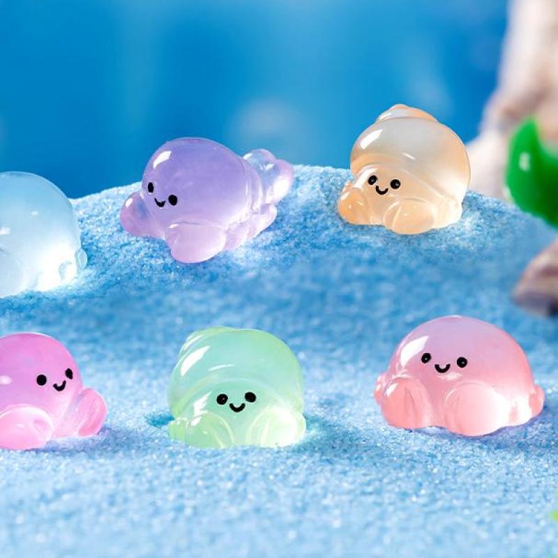 10Pcs Colorful Resin Noctilucent Marine Small Animals Fish Tank Crab Dragon Shrimp Landscape Ornament Aquarium Accessories
