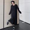 Long Sleeve Plus Size  Black Vintage New In Dresses for Women Casual Loose Spring Autumn Winter Dress