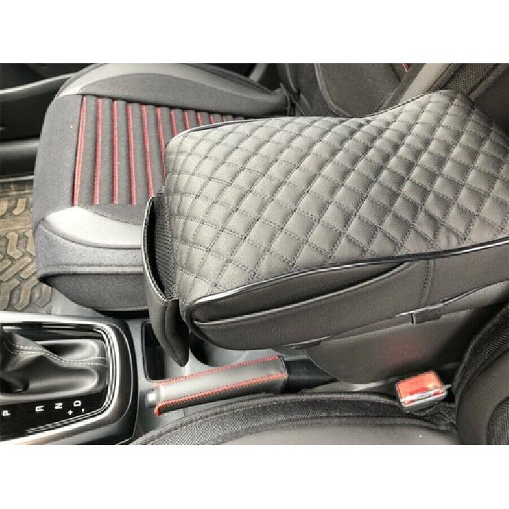 Car Universal Console Box Cover Armrest Cushion Pad PU Leather Pouch Bag