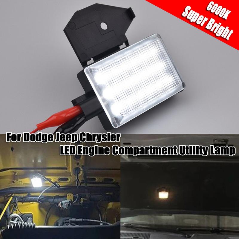 

For Dodge Ram 1500 2500 3500 4500 5500 Jeep Cherokee Wrangler Chrysler 300 Under Hood Light LED Engine Compartment Utility Lamp