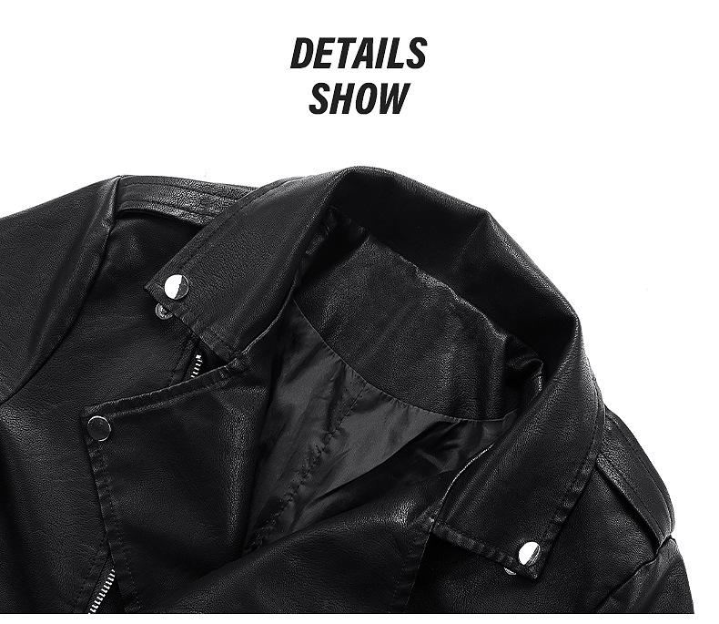 2022 Women's Short PU Leather Motorcycle Jacket - Spring/Autumn Fashion