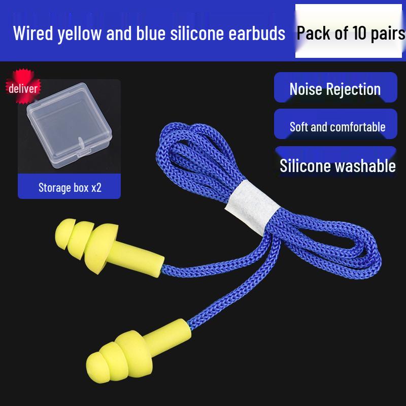 Silicone Noise-Canceling Earplugs for Industrial, Mechanical Workshops, Studying, and Sleep