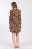 Women's Cotton Nightgown Long Sleeve L Vienetta Leopard Print Pockets