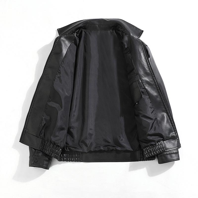 PU Leather Jacket Lapel Jacket Men's Autumn New Loose Couple Jacket Men's Street Casual Handsome Motorcycle Clothes