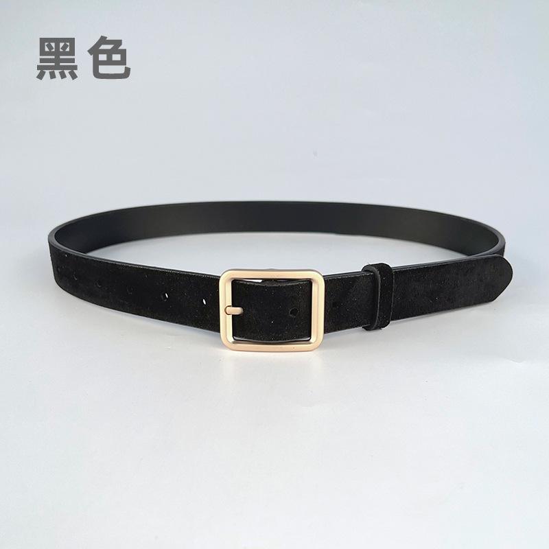 Frosted Suede Leather, Genuine Leather Women'S Belt, Cowhide Retro Simple With Casual Pants, Jeans Belt 2.3