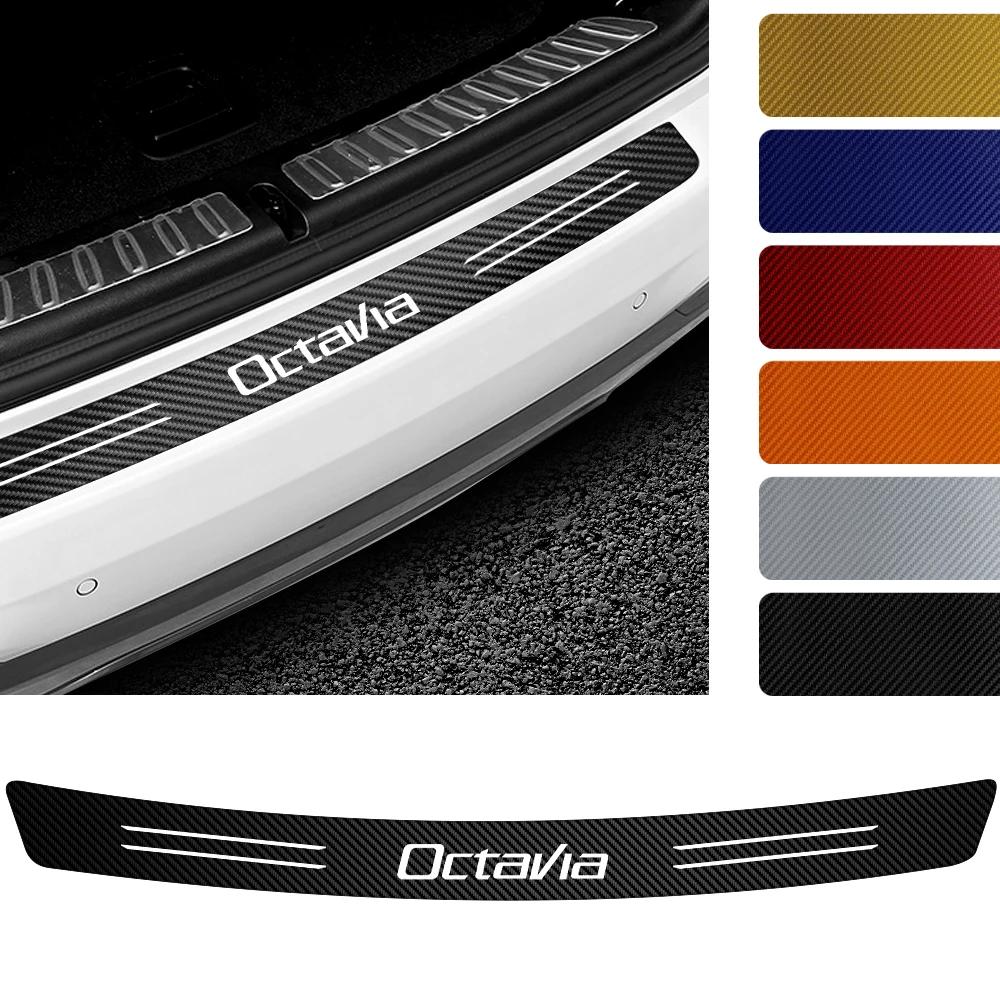 

Car Sticker 2025 Hot 1pcs 3D Car Styling Car Door Carbon Fiber Sill Scuff Plate Decor Sticker For Skoda Octavia Fabia Rapid Supe 90cm x 7cm-Black