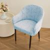 Semi-circular Elastic Office Dining Chair Cover Modern Simple Dustproof Non-slip Office Dining Chair Seat Cover