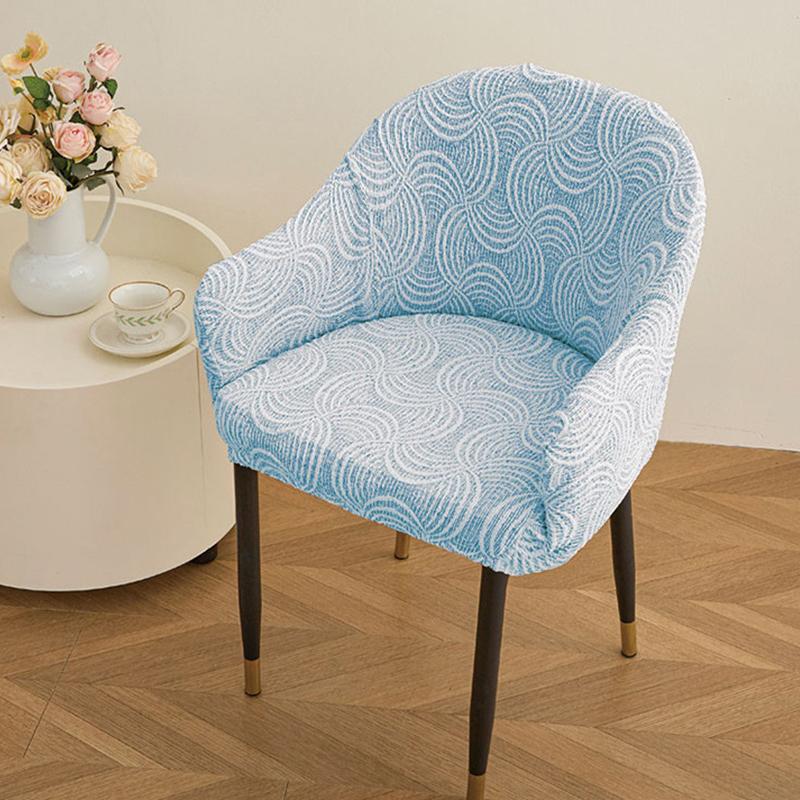Semi-circular Elastic Office Dining Chair Cover Modern Simple Dustproof Non-slip Office Dining Chair Seat Cover