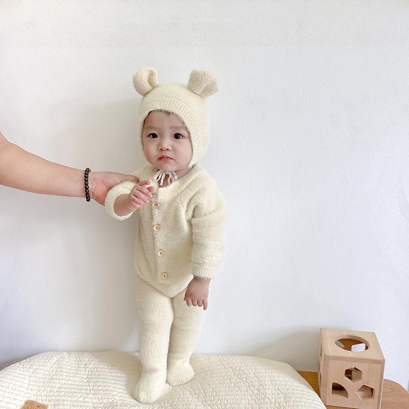 Influencer Baby Autumn Onesie Cute Bear Mink Velvet Romper