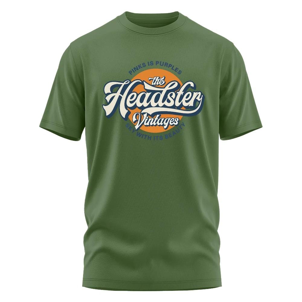 2024 New T-Shirt Old Shcool Vintage Printed Tees Men Clothes Fashion  T-Shirts Streetwear 100% Cotton Loose Tops Breathable Tee