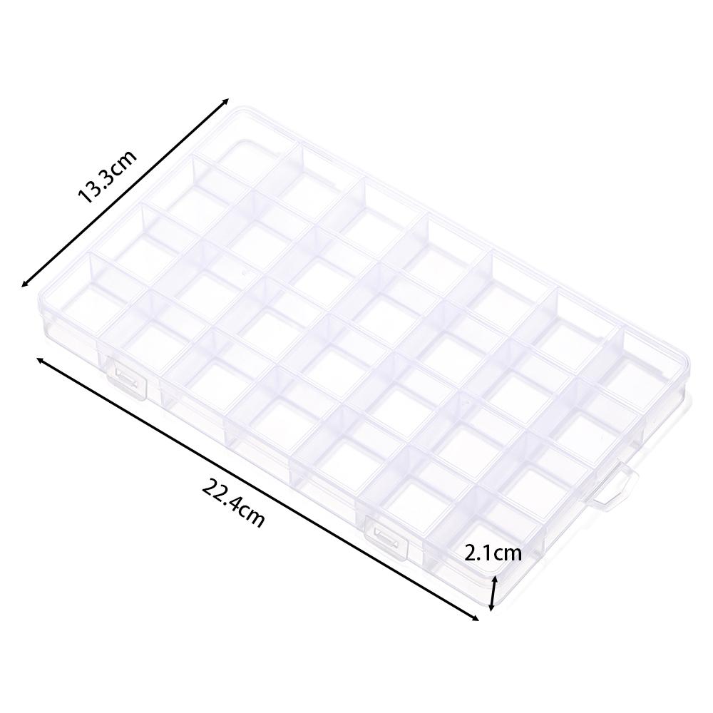 Plastic Jewelry Box 6/10/15/24/28 Compartment Slot Organizer Storage Beads Container Jewelry Storage Box Rectangle Case