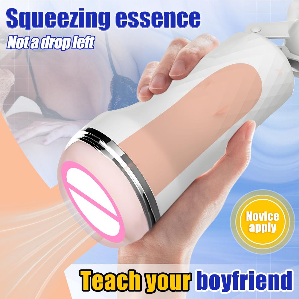 Men's Masturbation Cup Manual Male Masturbator With Suction Cup Soft Simulation Of Labia Vagina Structure Adult Sex Toy For Men