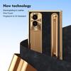 Plating Leather Phone Case For Samsung Galaxy Z Fold 8 Wide 7 6 5 4 TriFold Luxury Hidden Bracket Cover with Pen Slot & S Pen Screen Protector Film