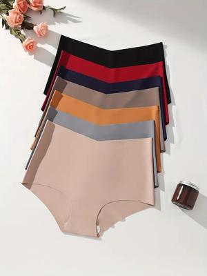 Seamless Women Panties Ice Silk Underwear Sexy Ladies Briefs High-Rise Solid Panty Traceless Female Lingerie Plus Size