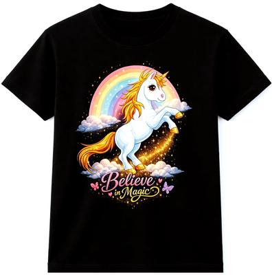 Unicorn T Shirt Rainbow Graphic Tee Cute Magical Fantasy Shirt