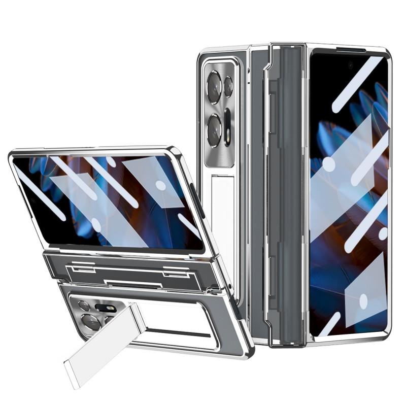 Oppo Find N2 Clear Electroplated PC Case With Integrated Stand Shockproof Scratch Resistant Slim Cover Foldable Phone