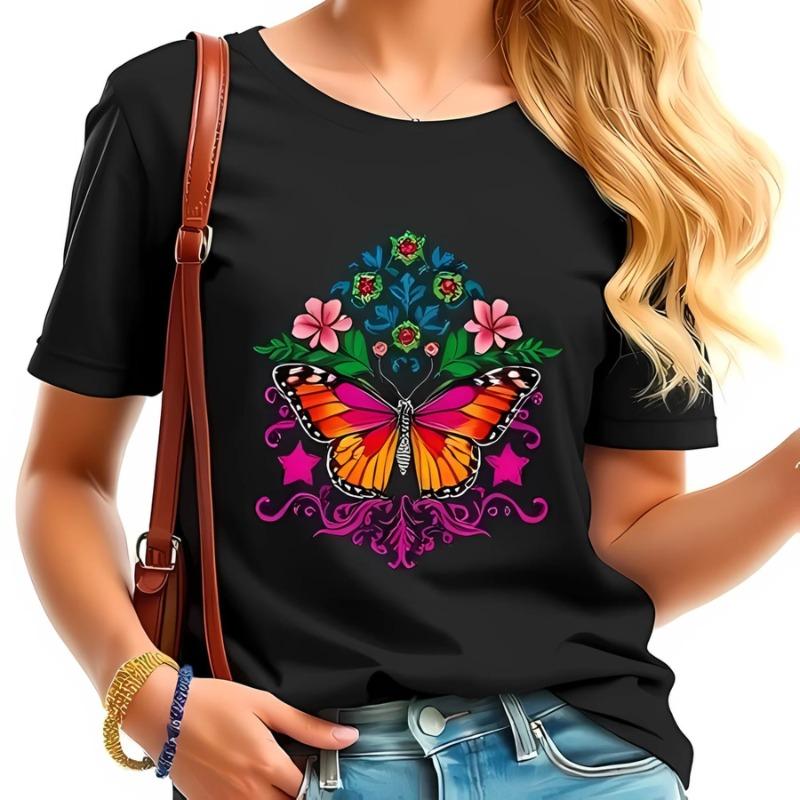 

3D Digital Trend Printed Women s Round Neck Fashion Short Sleeved T-shirt 6XL