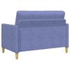 2 Piece Storage Sofa Set in Jeans Blue Polyester