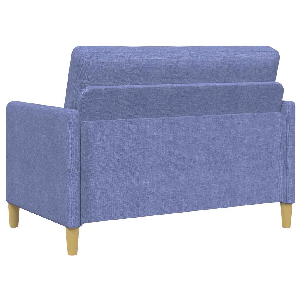 2 Piece Storage Sofa Set in Jeans Blue Polyester