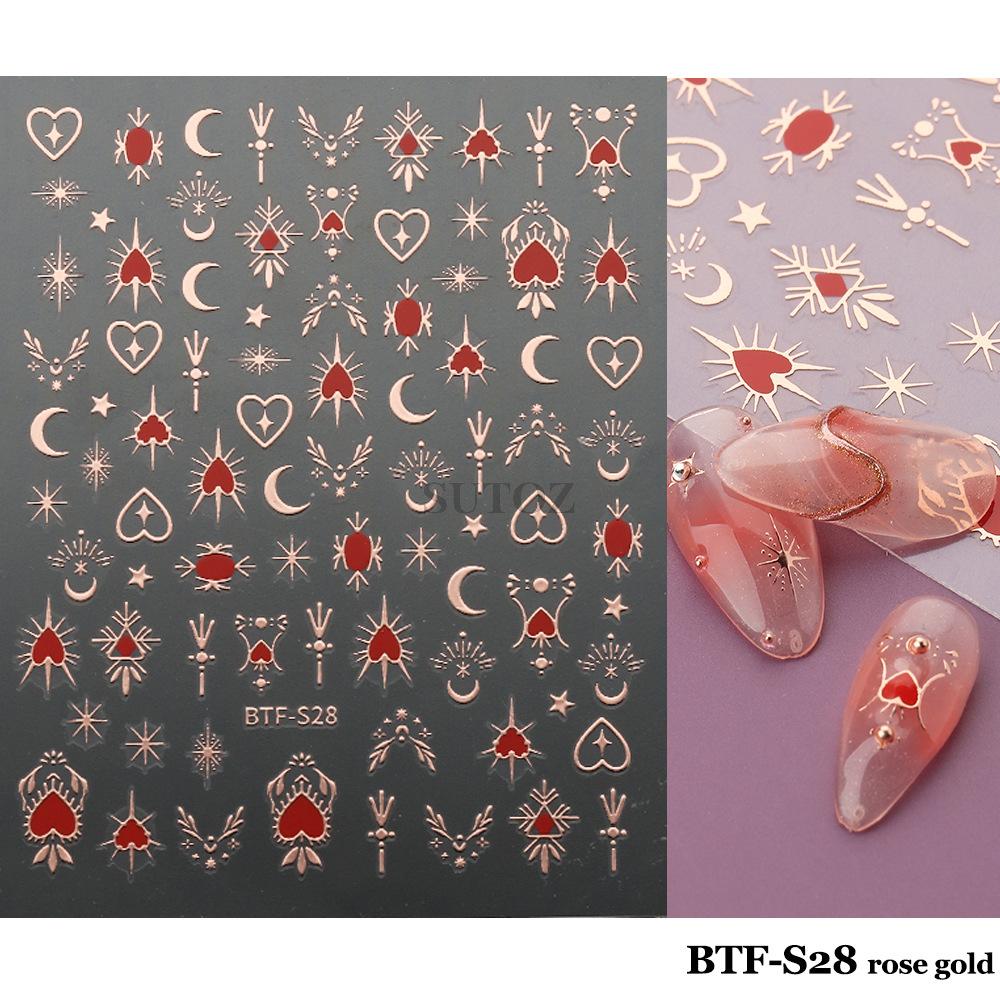 Nail Sticker Geometric Pattern Shining Star Moon Back Adhesive Nail Decals