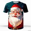 Interesting Christmas Graphic Men's T-shirt 3D Santa Claus Pattern Short Sleeved T-shirt Fashionable Casual Creative T-shirt