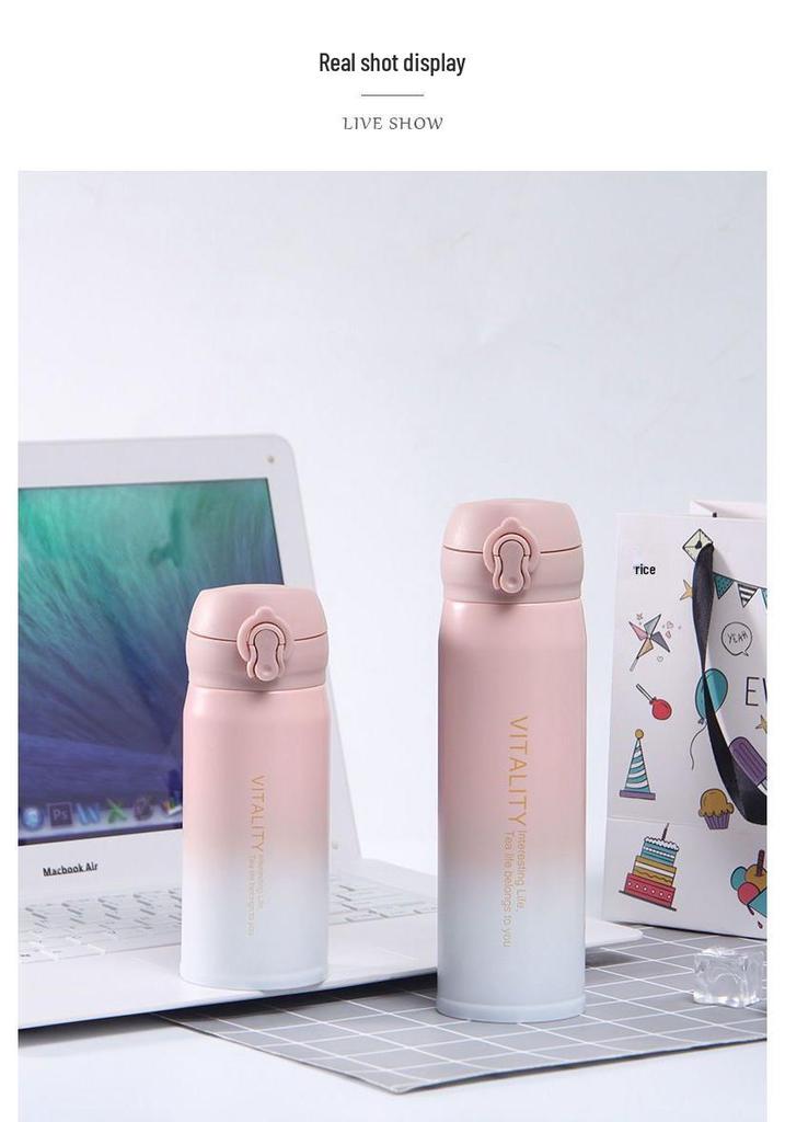 Cute 304 Stainless Steel Thermos Cup for Kids - Portable Student and Home Use