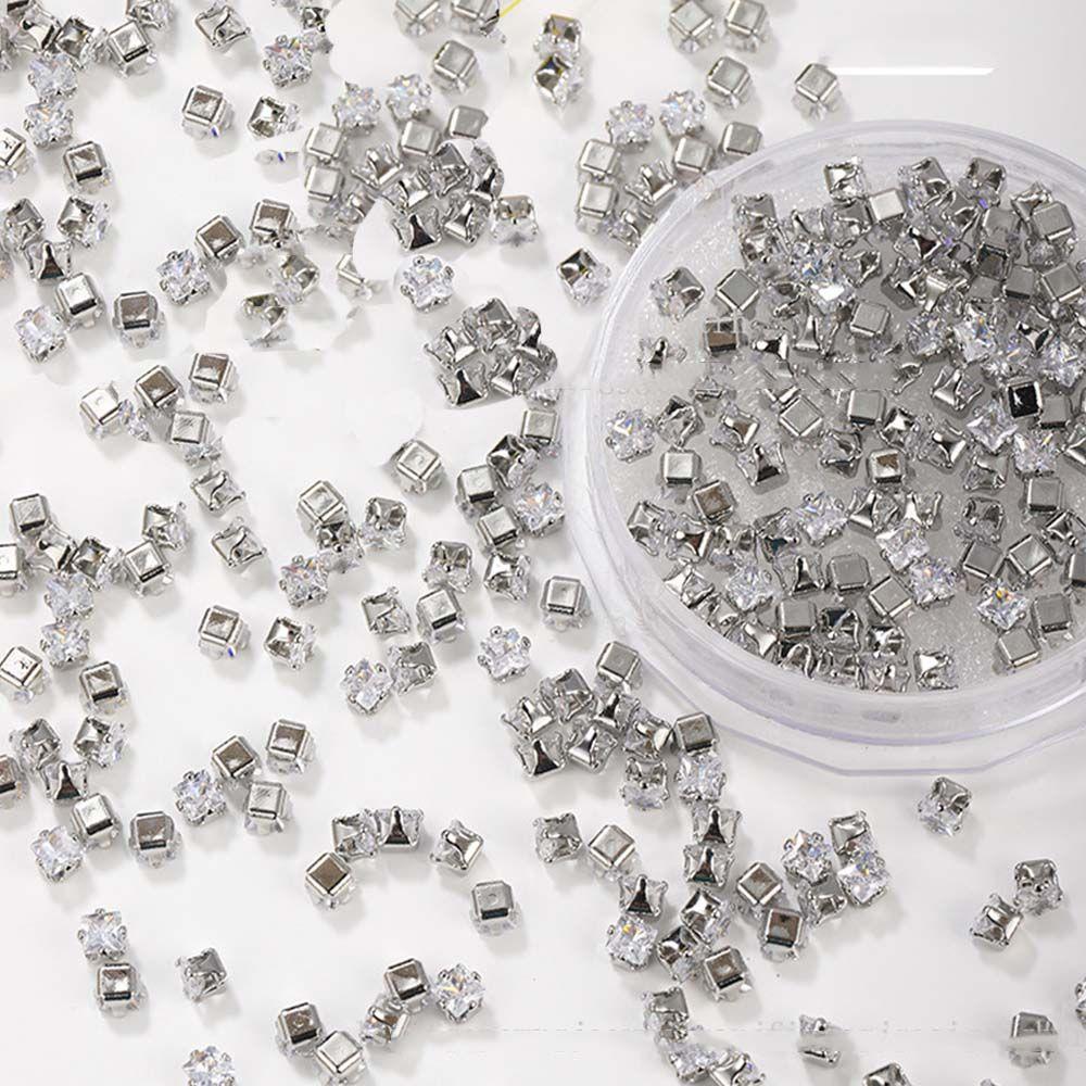 Drop Nail  Accessories Nail Ornaments Square Crystal Nail Rhinestone Nail Jewelry Set Nail Art Charms Diamond Nail Decoration