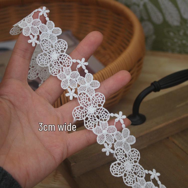 Retro Wave Polyester Lace Fabric for DIY Embroidery and Clothing Trim