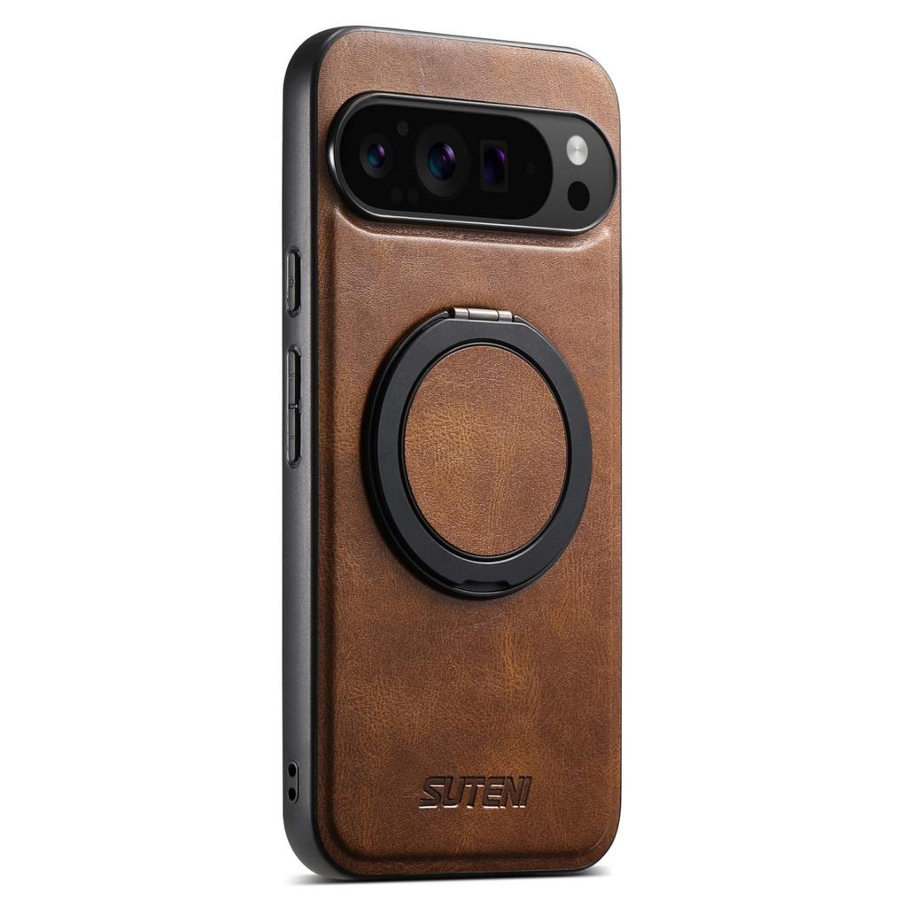 Capa de Telefone de Couro Waxed Grain com Suporte Magnético Rotativo 360° para Google 10 Pro XL 9A 9 8A 8 7A 7 à Prova de Choque para Capa Magsafe