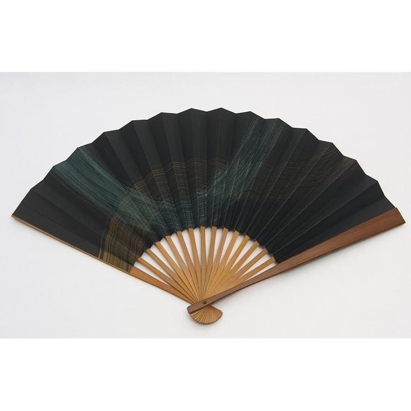 Used [New] [Hasegawa] Kyoto Fan Kasumi Large Size Kyoto Craftsman Handmade Fan with Fan Bag Comes in Cosmetic Box Green 0