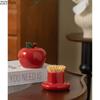 Creative Fruits Toothpick Holder Cotton Swab Can Apple/pear Shape Ceramic Jar Desktop Organizer Dental Floss Box Storage Jars