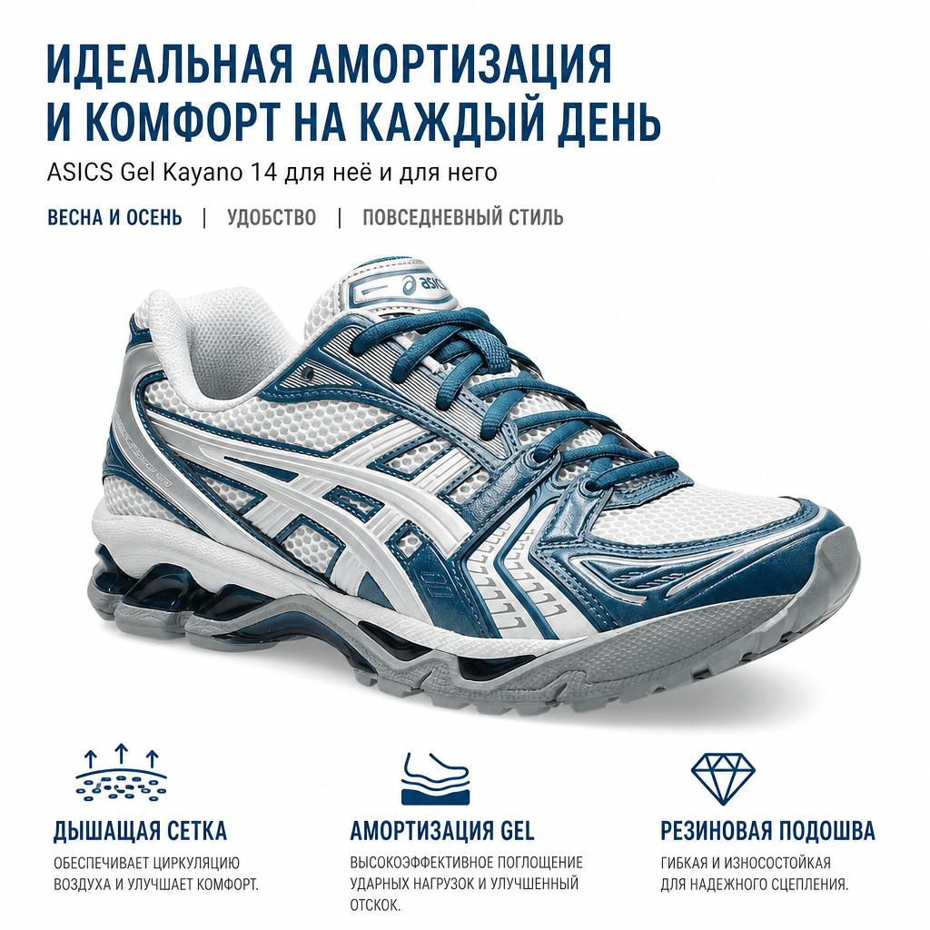 Asics Gel Kayano 14 Glacier Grey Pure Silver Unisex Sneakers Blue 1203A537-021