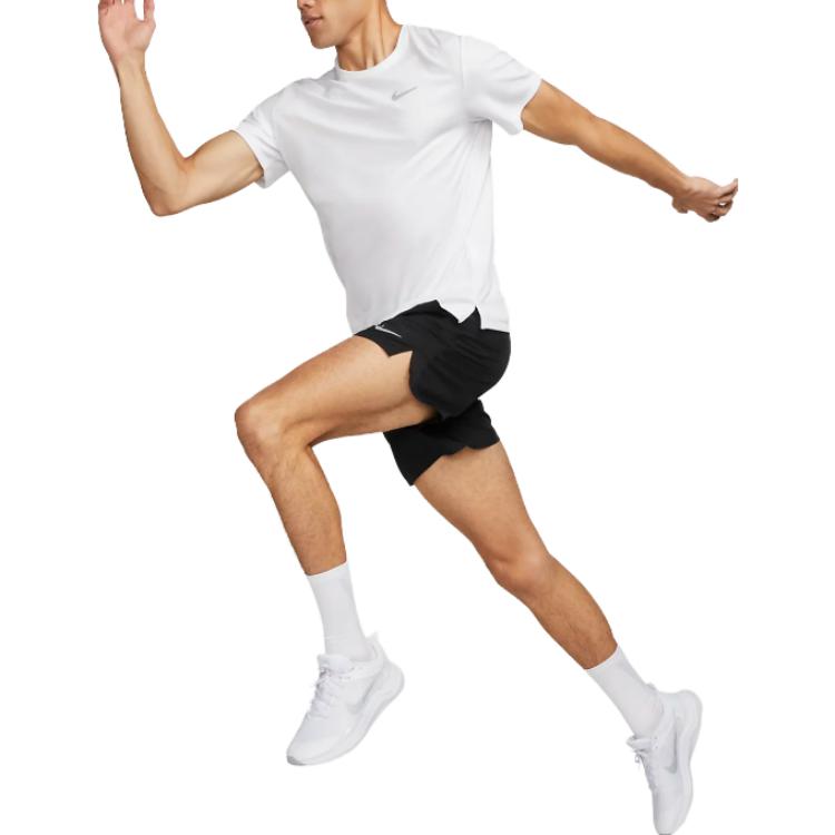 Nike Miler Solid Color Logo Crew Neck Short Sleeve T-Shirt Men Tops White DV9315-100
