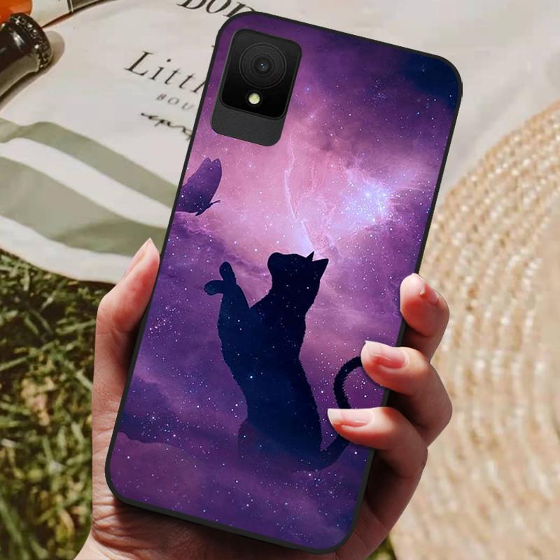 For TCL 502 Case Shockproof Soft Silicone TPU Bumper for TCL 502 Global Cover Cat Luxury  TCL502 Cute Cartoon Shell