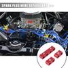X AUTOHAUX Engine Spark Plug Wire Separator Loom Divider Organizer Clamp Aluminum Alloy 28mm 2 Sets Red